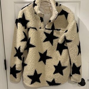 Altar'd State Cream and Black Star Sweatshirt